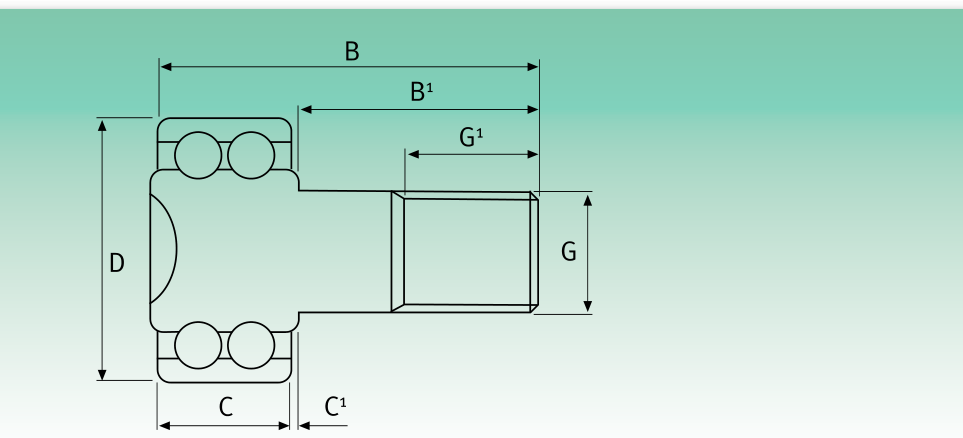 Кулачковый опорный ролик: размеры D, C, B, B1, C1, G, G1