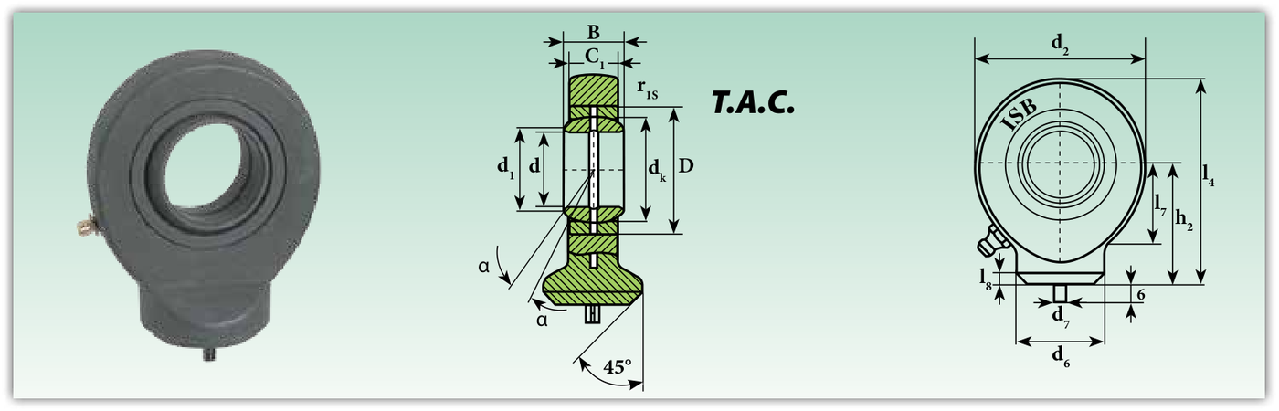Конструкция и обозначения размеров (T.A.C.)